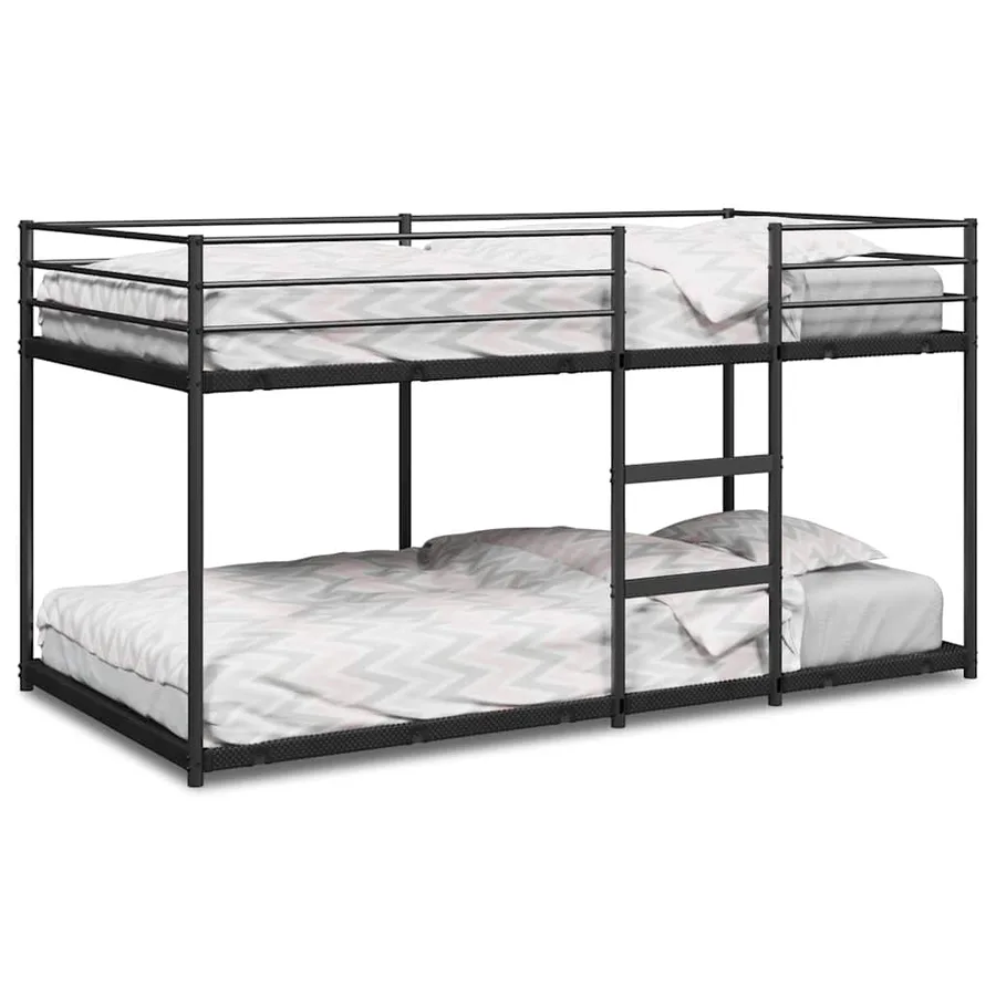 Lit superposé sans matelas noir 90x200 cm acier - 2