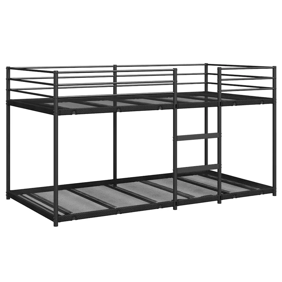 Lit superposé sans matelas noir 90x200 cm acier - 4