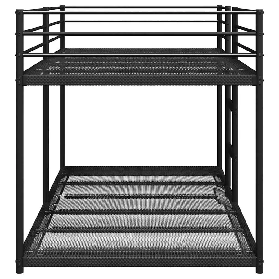 Lit superposé sans matelas noir 90x200 cm acier - 6