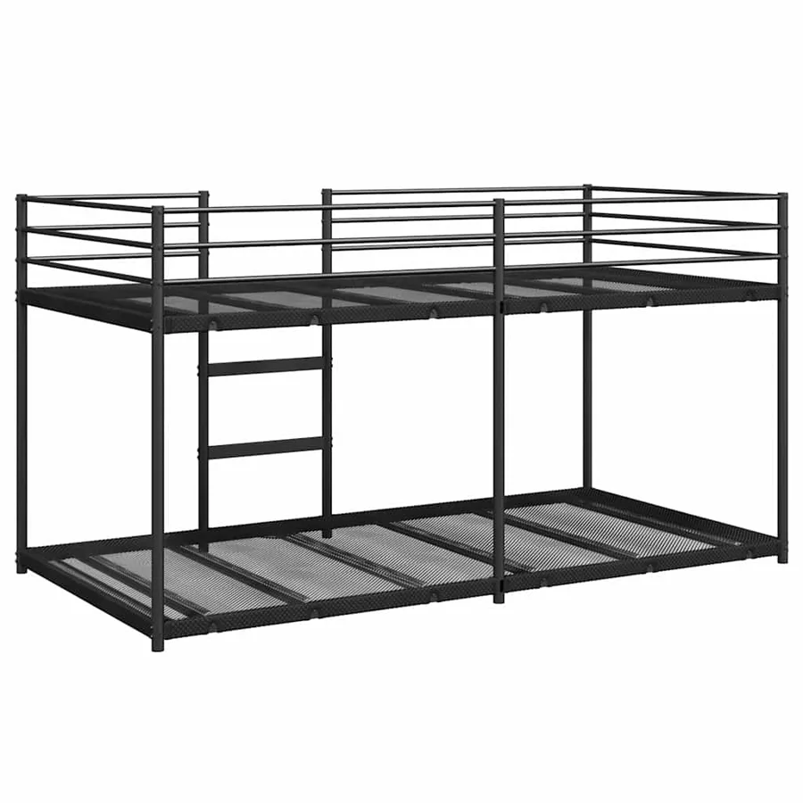 Lit superposé sans matelas noir 90x200 cm acier - 7
