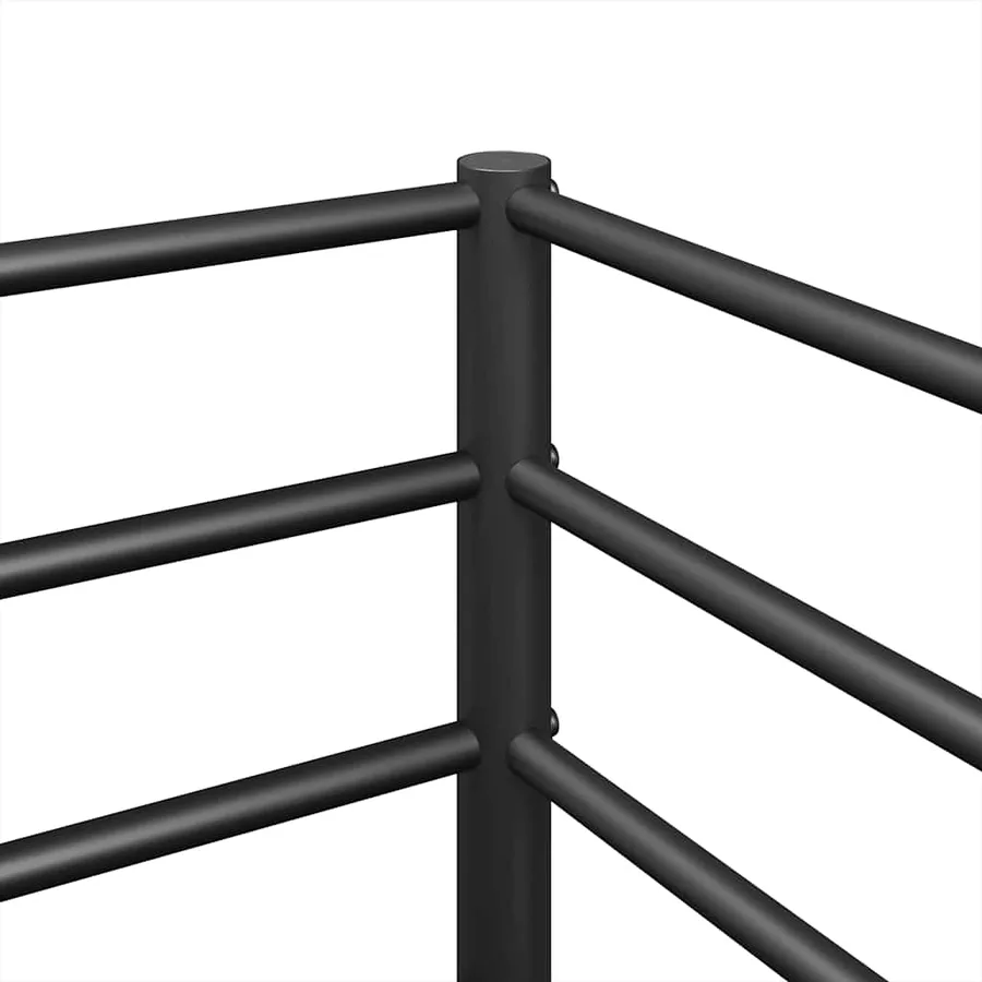 Lit superposé sans matelas noir 90x200 cm acier - 9