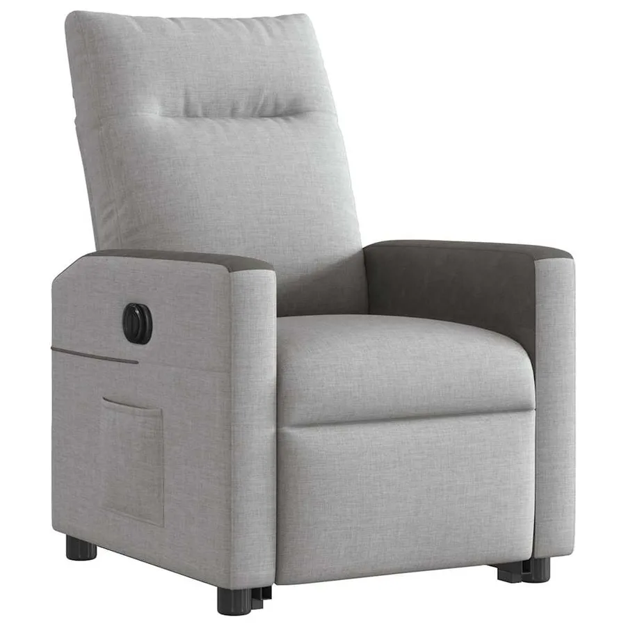 Fauteuil inclinable électrique gris nuage tissu - 4