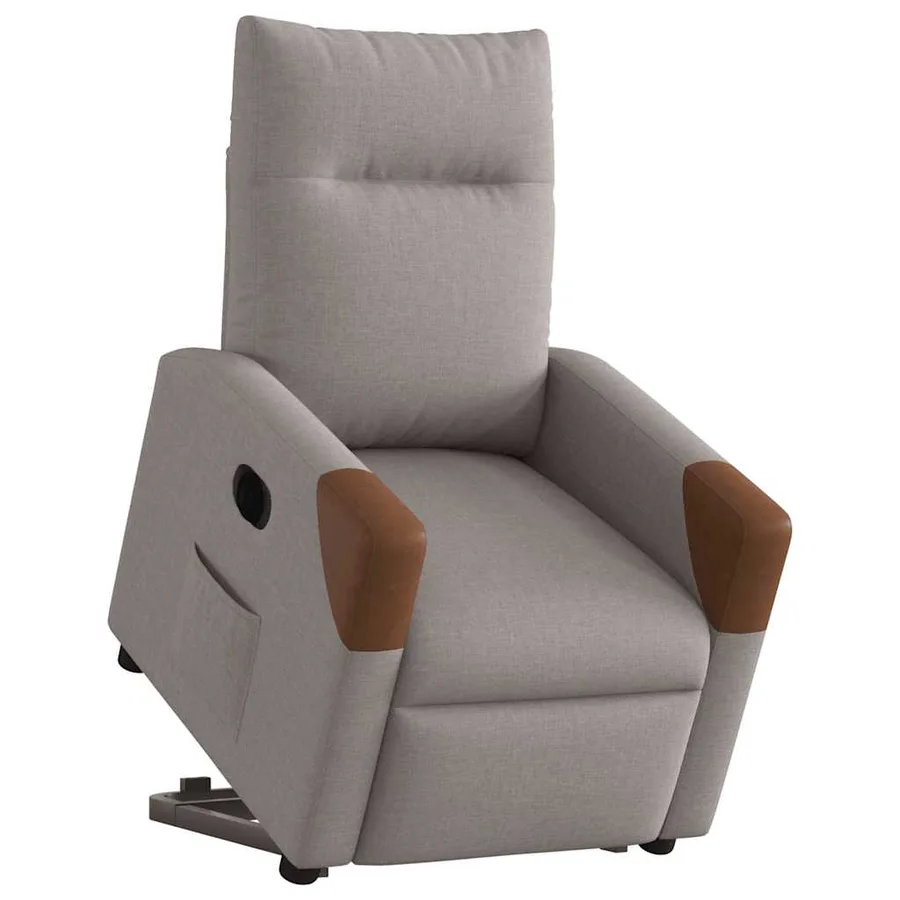 Fauteuil inclinable électrique taupe tissu - 3