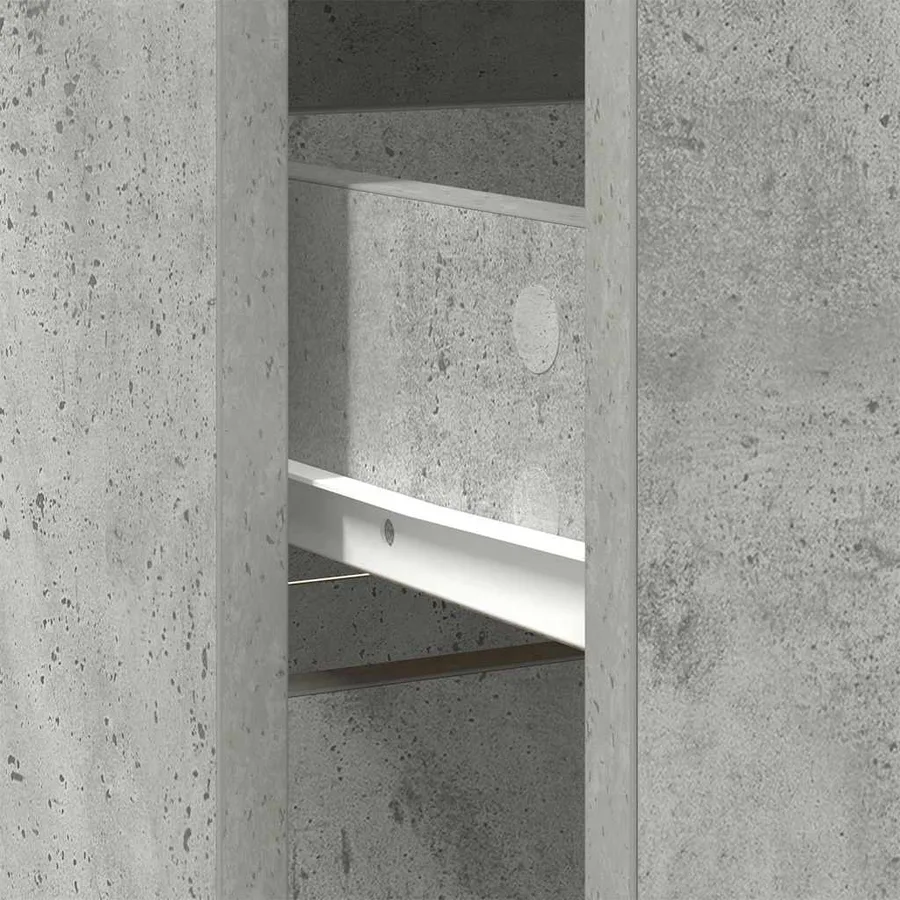 Buffet avec tiroir gris béton 80x34x76 cm bois d'ingénierie - 11