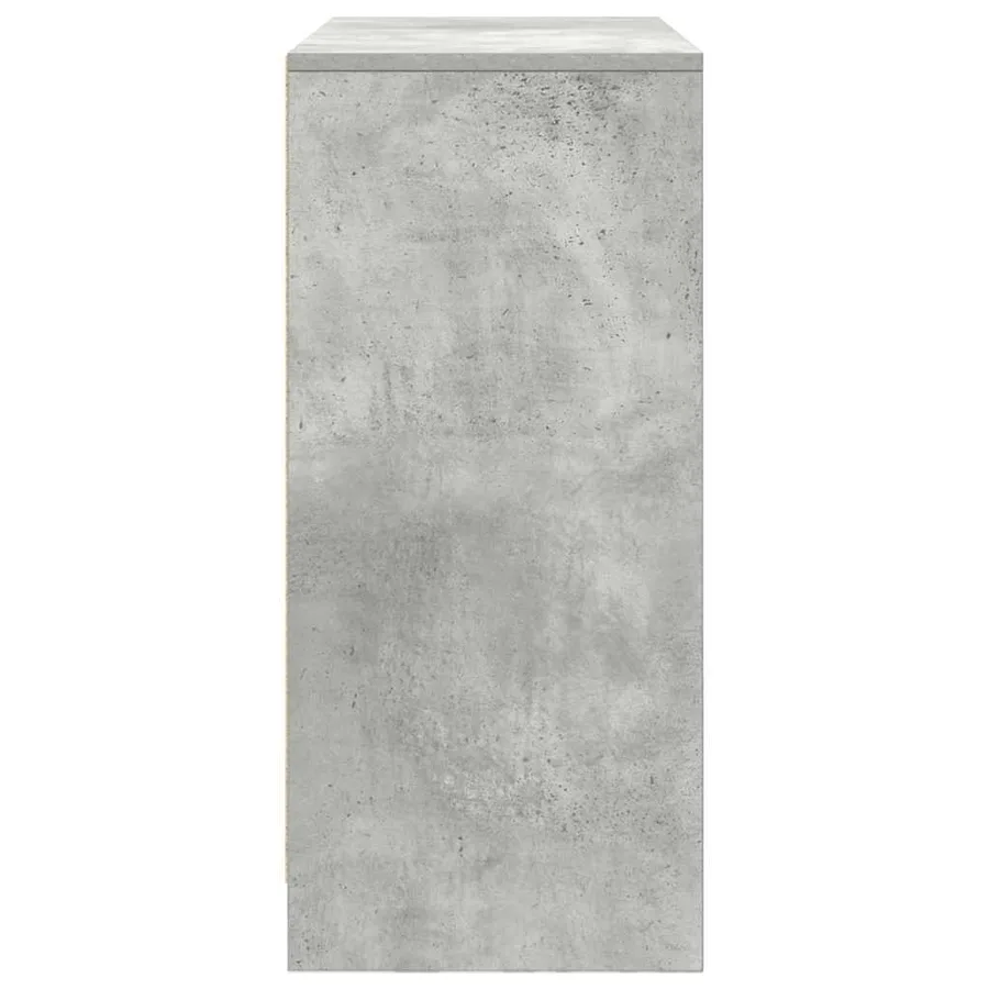 Buffet avec tiroir gris béton 80x34x76 cm bois d'ingénierie - 7