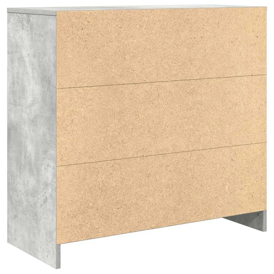Buffet avec tiroir gris béton 80x34x76 cm bois d'ingénierie - 8
