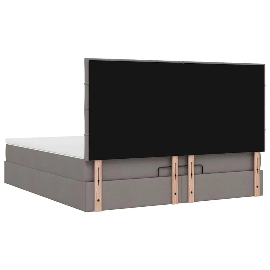 Cadre de lit ottoman avec matelas taupe 180x200 cm tissu - 11