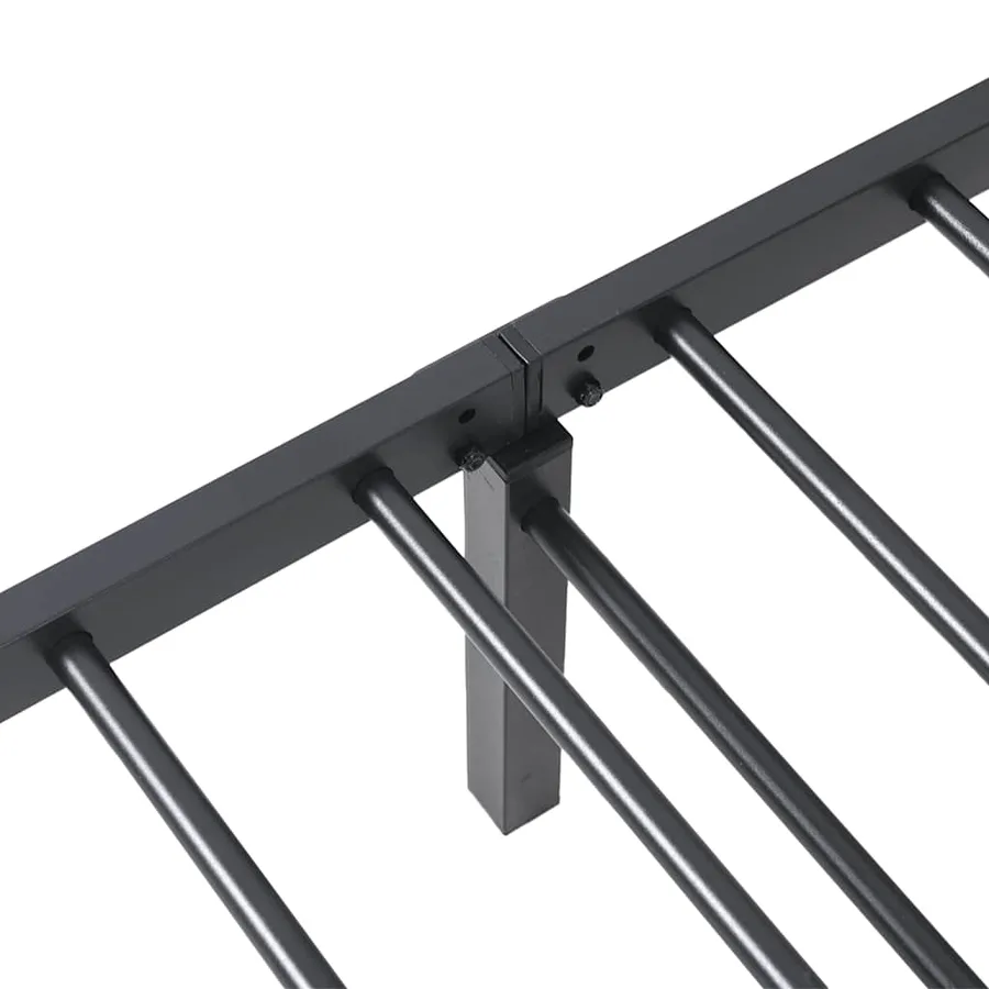 Cadre de lit sans matelas pliable noir 90x200 cm acier - 11