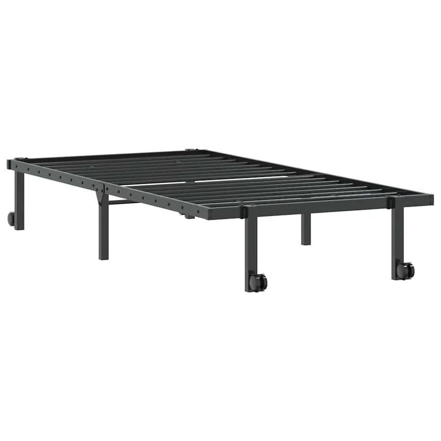 Cadre de lit sans matelas pliable noir 90x200 cm acier - 5