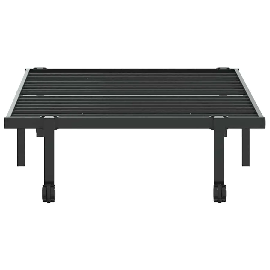 Cadre de lit sans matelas pliable noir 90x200 cm acier - 6