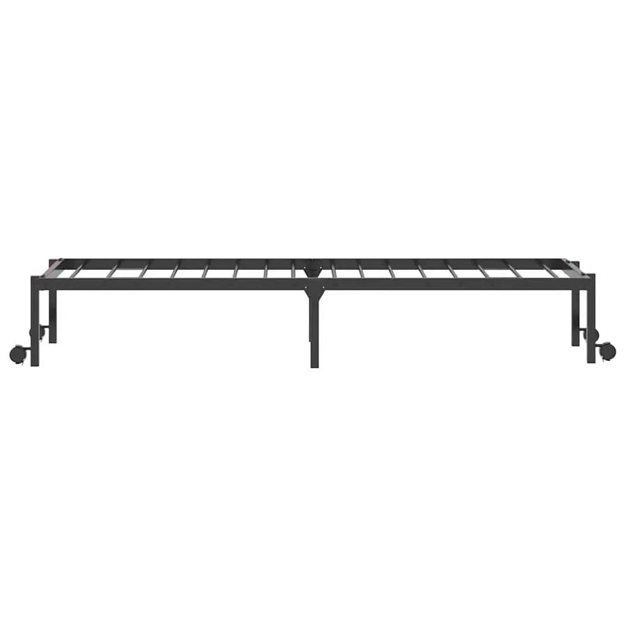 Cadre de lit sans matelas pliable noir 90x200 cm acier - 7