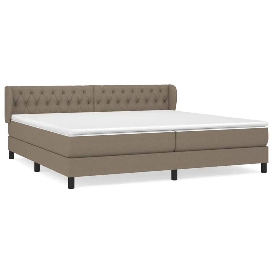 Sommier à lattes de lit avec matelas Taupe 200x200 cm Tissu - 2