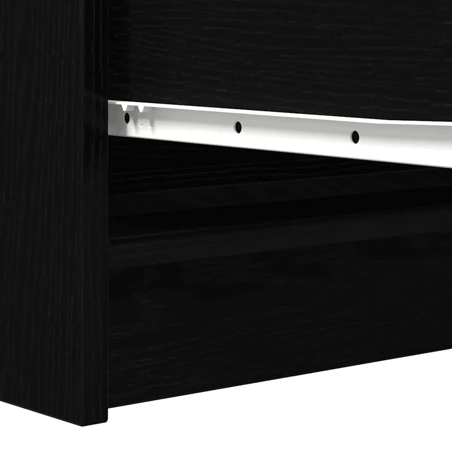 Buffet chêne noir 100x35x76 cm bois d'ingénierie - 10