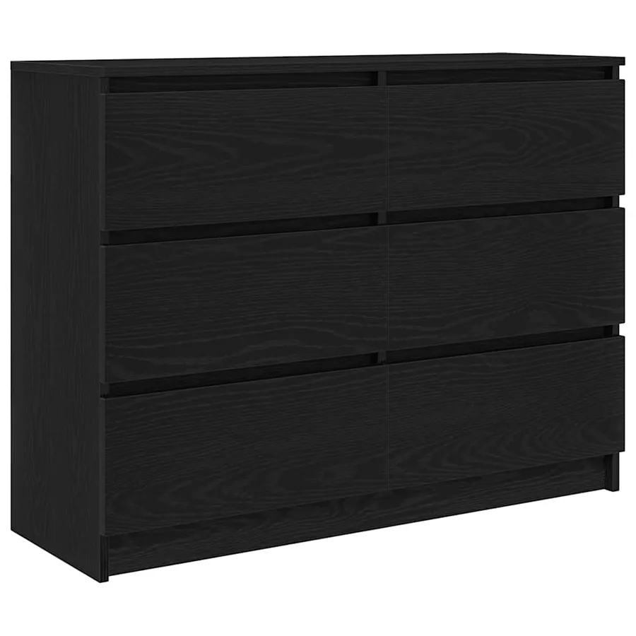 Buffet chêne noir 100x35x76 cm bois d'ingénierie - 2