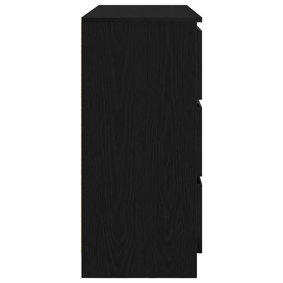 Buffet chêne noir 100x35x76 cm bois d'ingénierie - 7