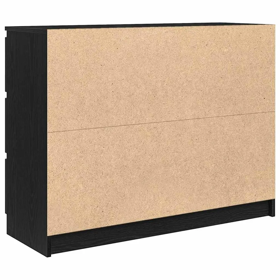 Buffet chêne noir 100x35x76 cm bois d'ingénierie - 8