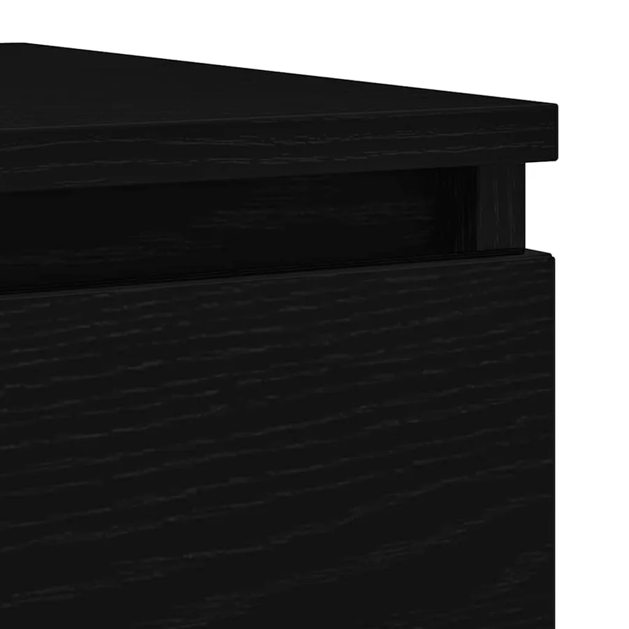 Buffet chêne noir 100x35x76 cm bois d'ingénierie - 9