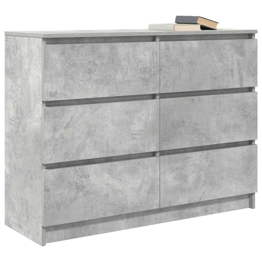 Buffet Gris béton 100x35x76 cm Bois d'ingénierie - 4