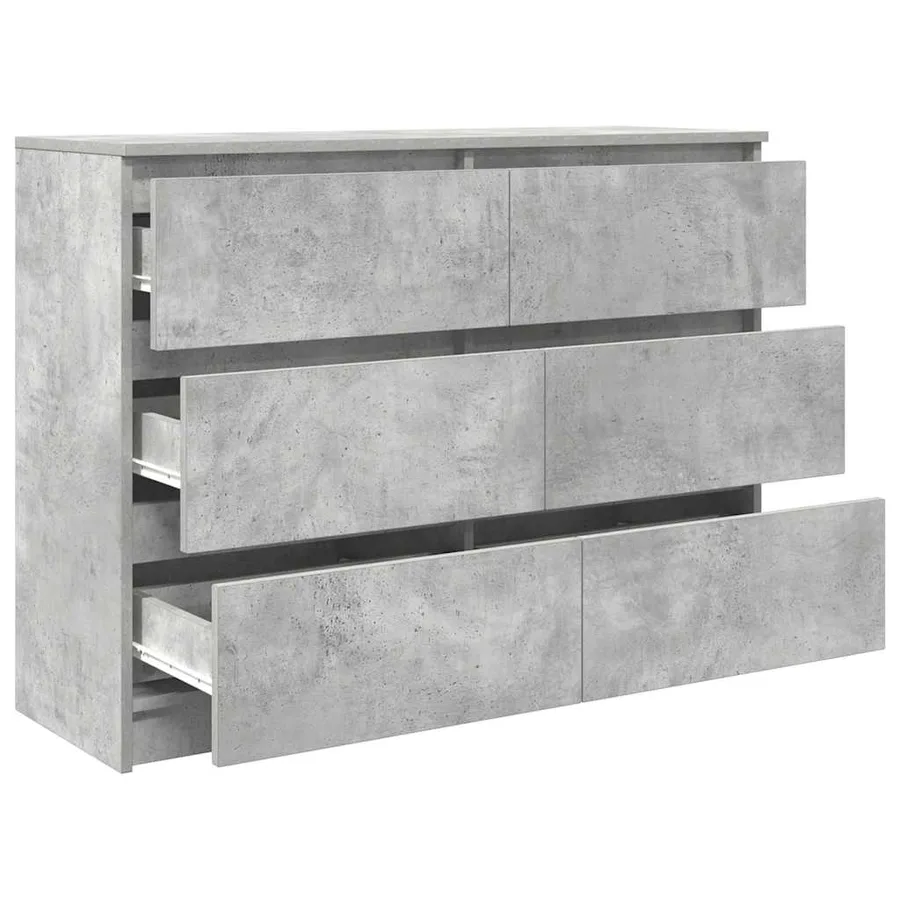 Buffet Gris béton 100x35x76 cm Bois d'ingénierie - 5