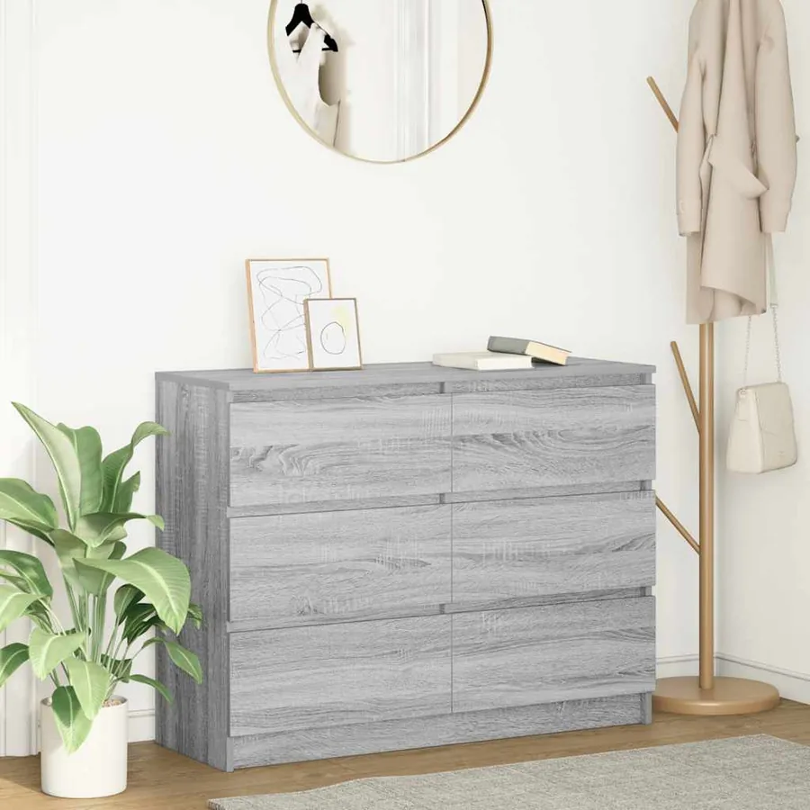 Buffet sonoma gris 100x35x76 cm bois d'ingénierie