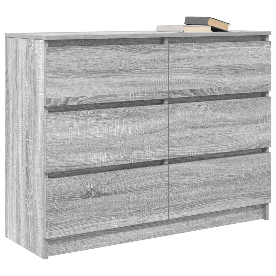 Buffet sonoma gris 100x35x76 cm bois d'ingénierie - 4