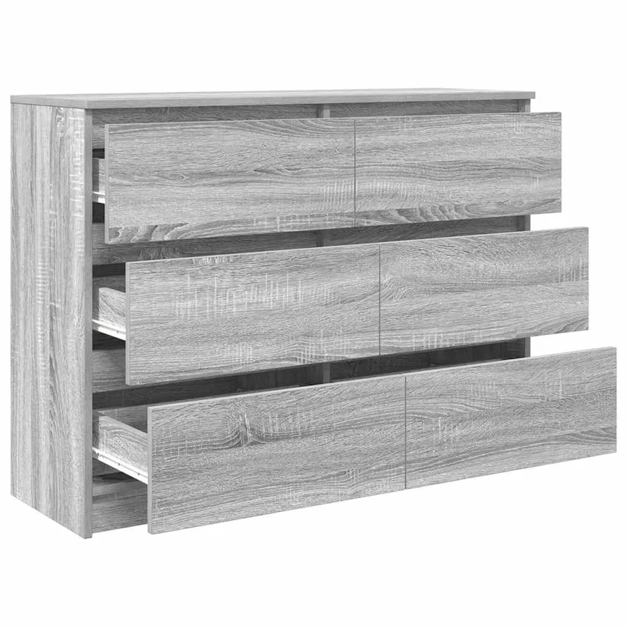 Buffet sonoma gris 100x35x76 cm bois d'ingénierie - 5
