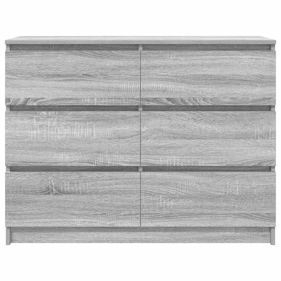 Buffet sonoma gris 100x35x76 cm bois d'ingénierie - 6