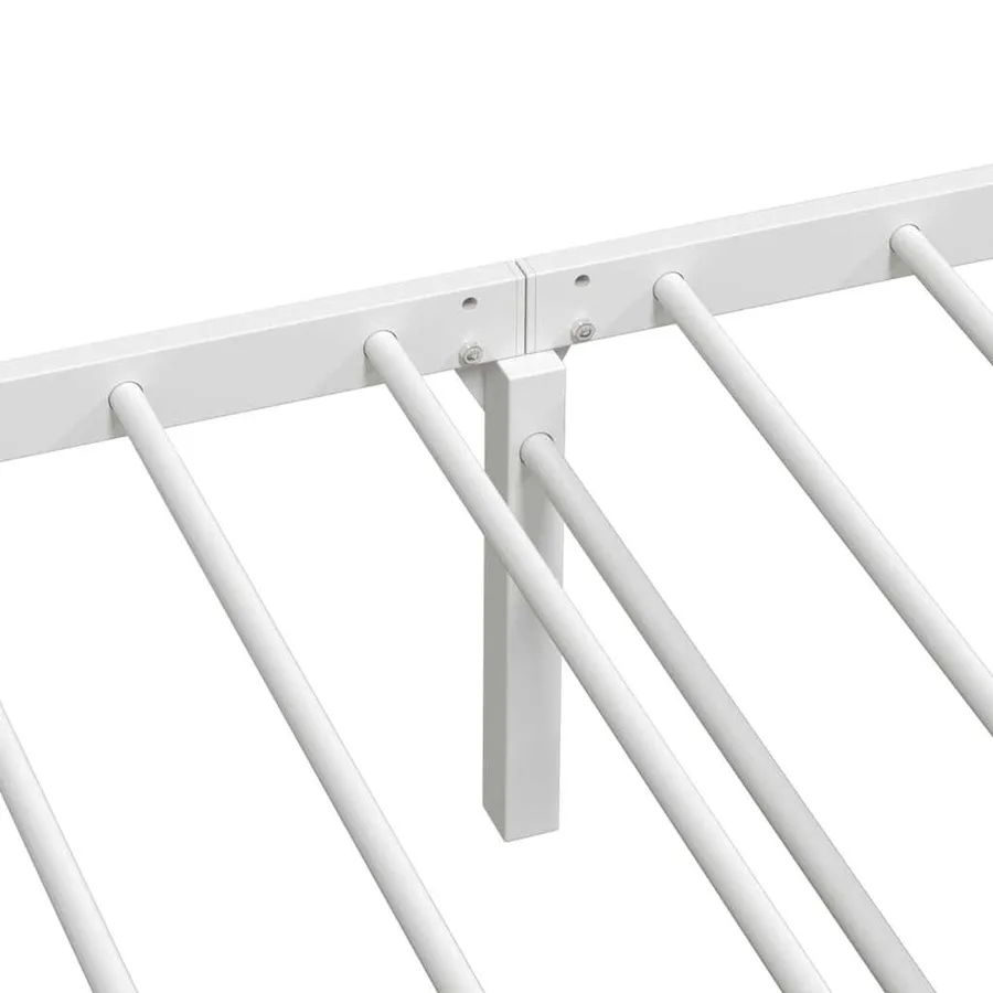 Cadre de lit sans matelas pliable blanc 100x200 cm acier - 11