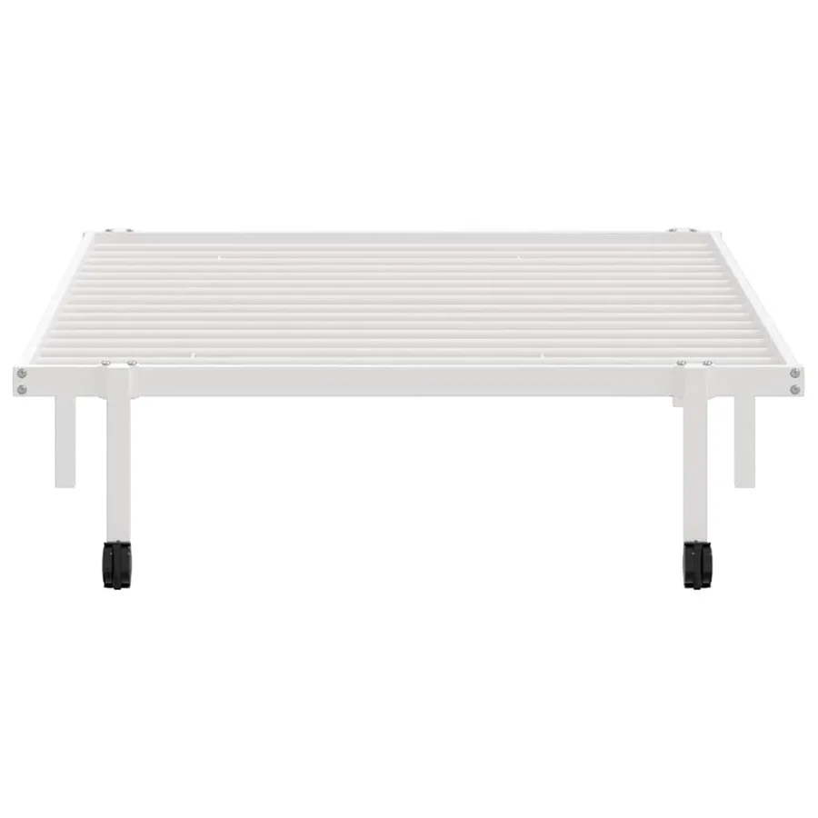 Cadre de lit sans matelas pliable blanc 100x200 cm acier - 6