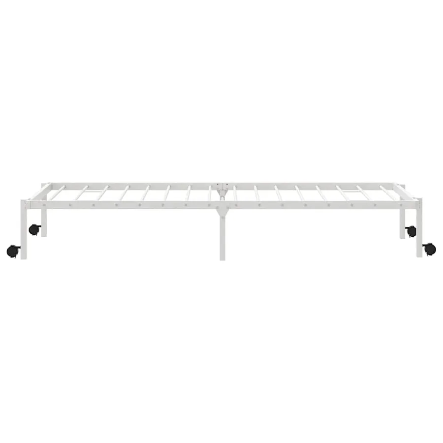 Cadre de lit sans matelas pliable blanc 100x200 cm acier - 7