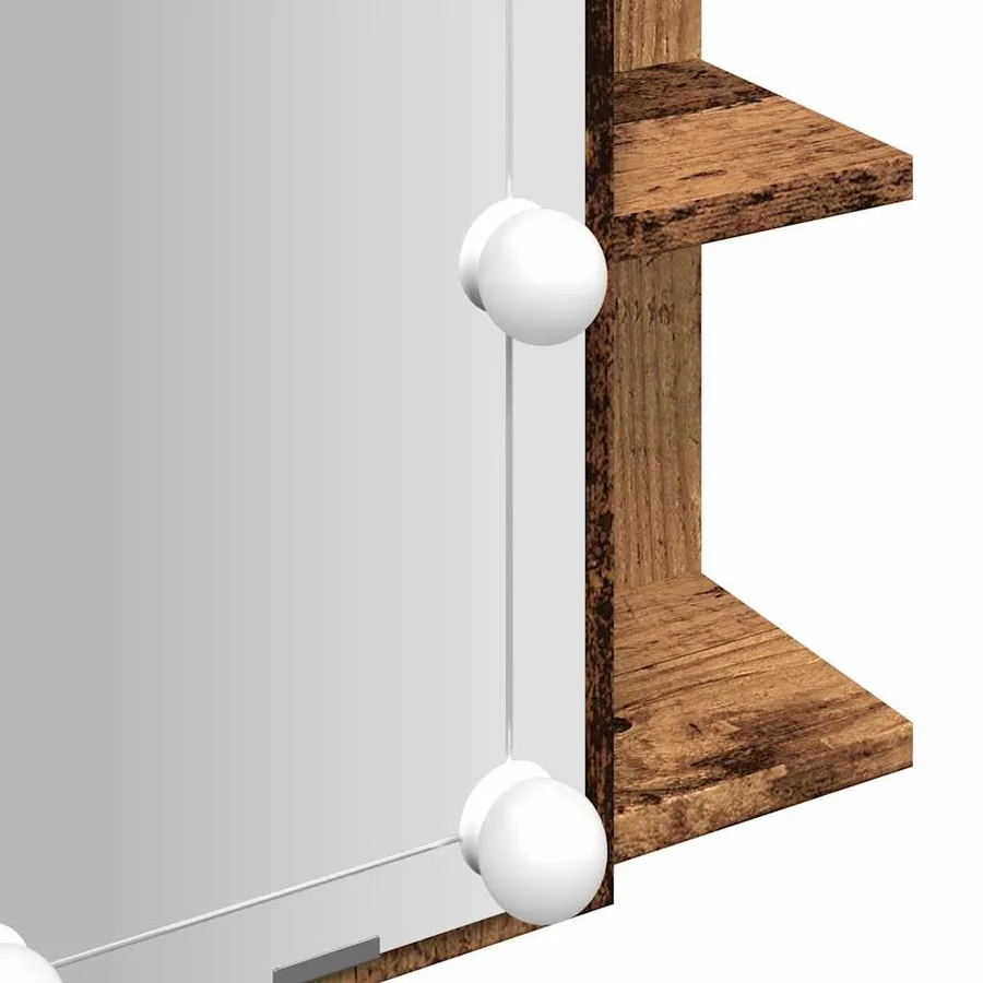 Armoire à miroir avec LED vieux bois 70x16,5x60 cm - 10