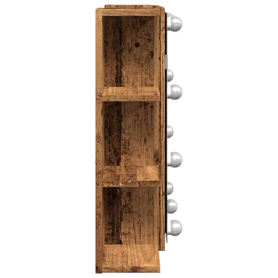 Armoire à miroir avec LED vieux bois 70x16,5x60 cm - 6
