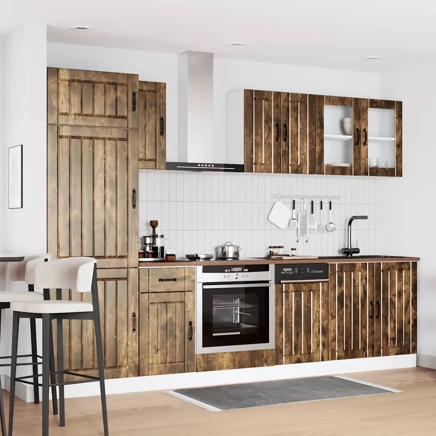 Ensemble de 8 meubles de cuisine "Lucca" en chêne fumé - 3