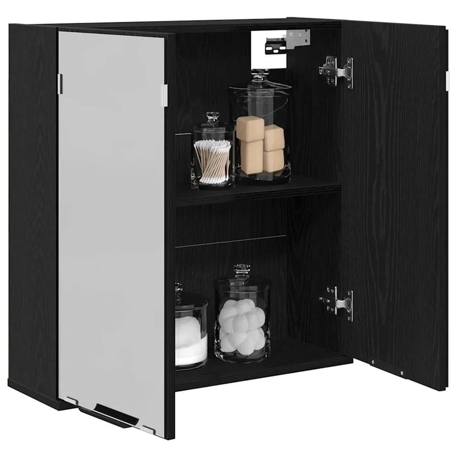 Armoire Miroir Chêne noir 64 x 20 x 67 cm Bois d'ingénierie - 3