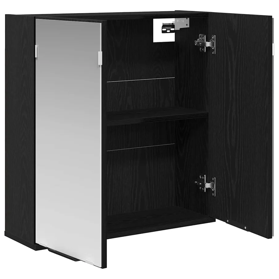 Armoire Miroir Chêne noir 64 x 20 x 67 cm Bois d'ingénierie - 5