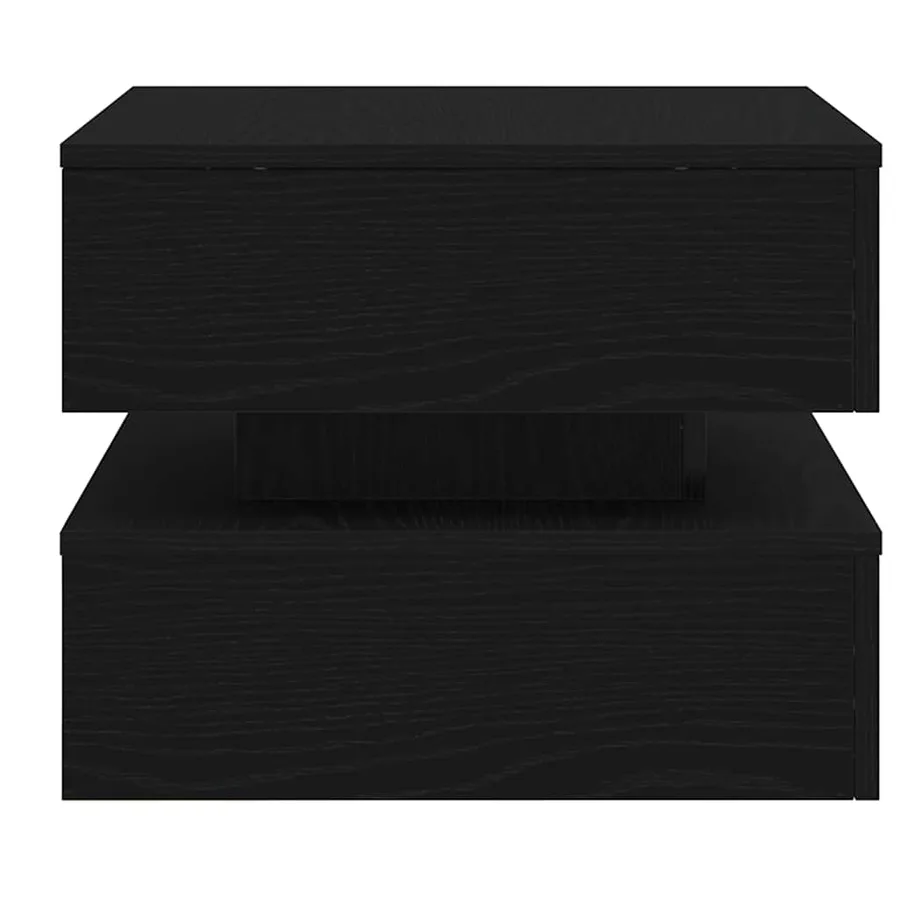 Table basse avec lumières LED chêne noir 50x50x40 cm - 7