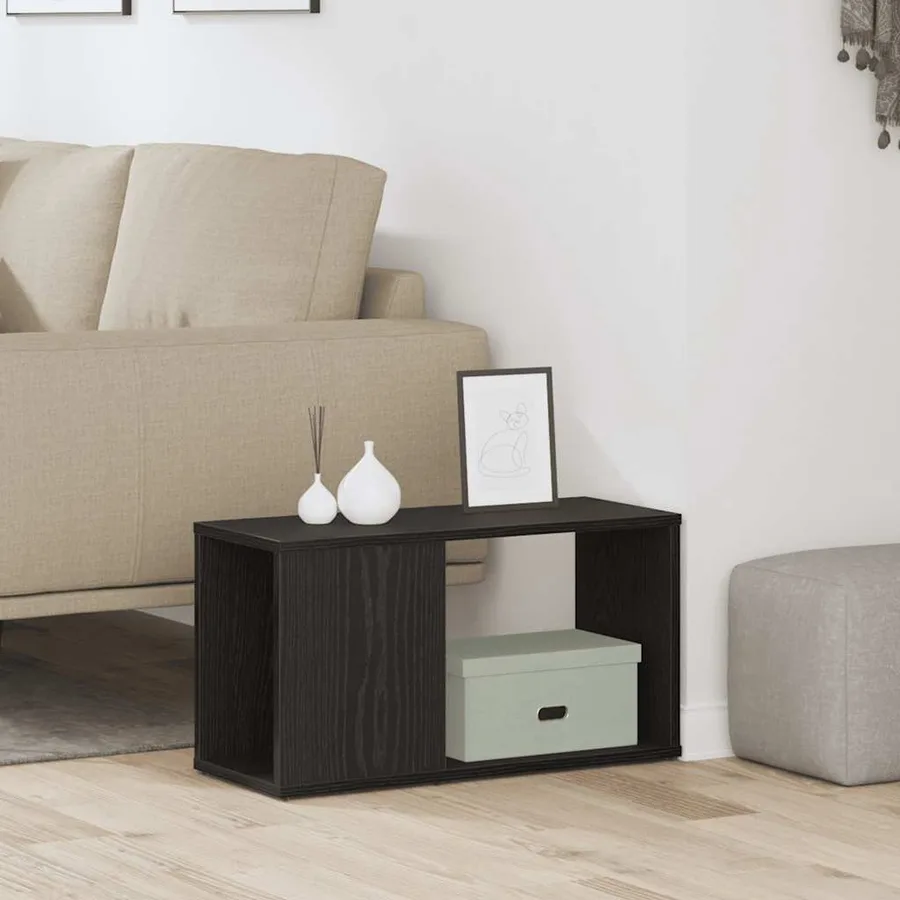 Meuble TV chêne noir 60x24x32 cm bois d'ingénierie - 3