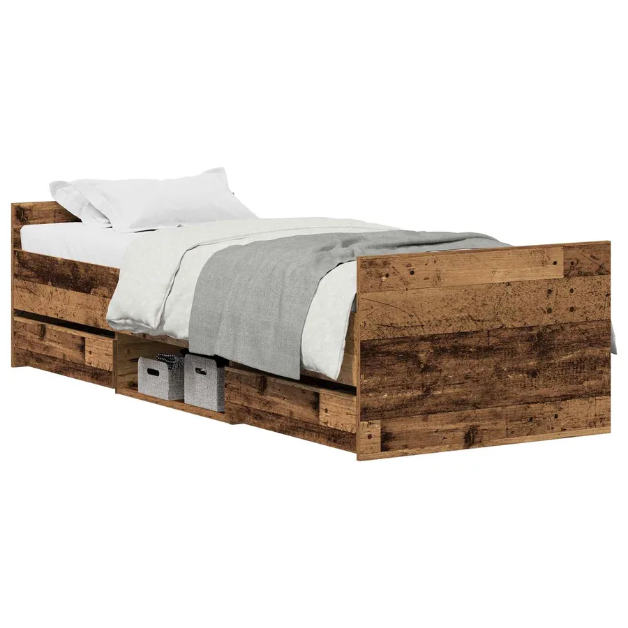 Cadre de lit Bois Ancien 193 x 78 x 50 cm Bois d'ingénierie - 2