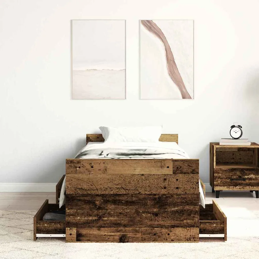 Cadre de lit Bois Ancien 193 x 78 x 50 cm Bois d'ingénierie - 3
