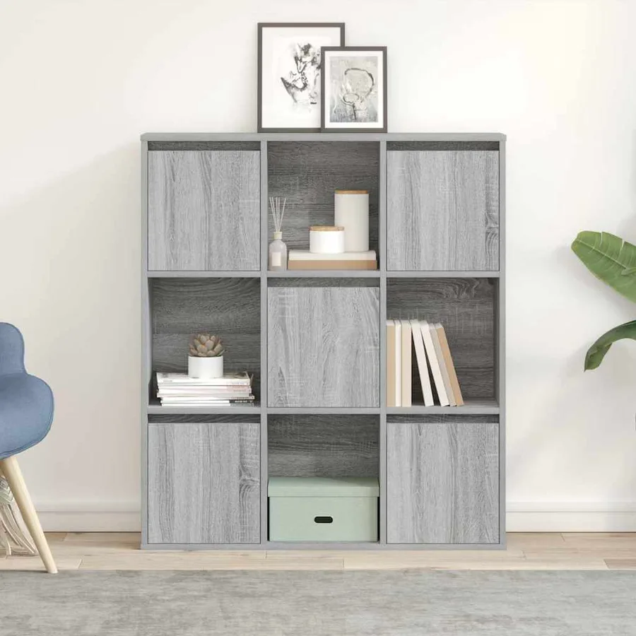 Bibliothèque sonoma gris 89x24x101,5 cm bois d'ingénierie - 3
