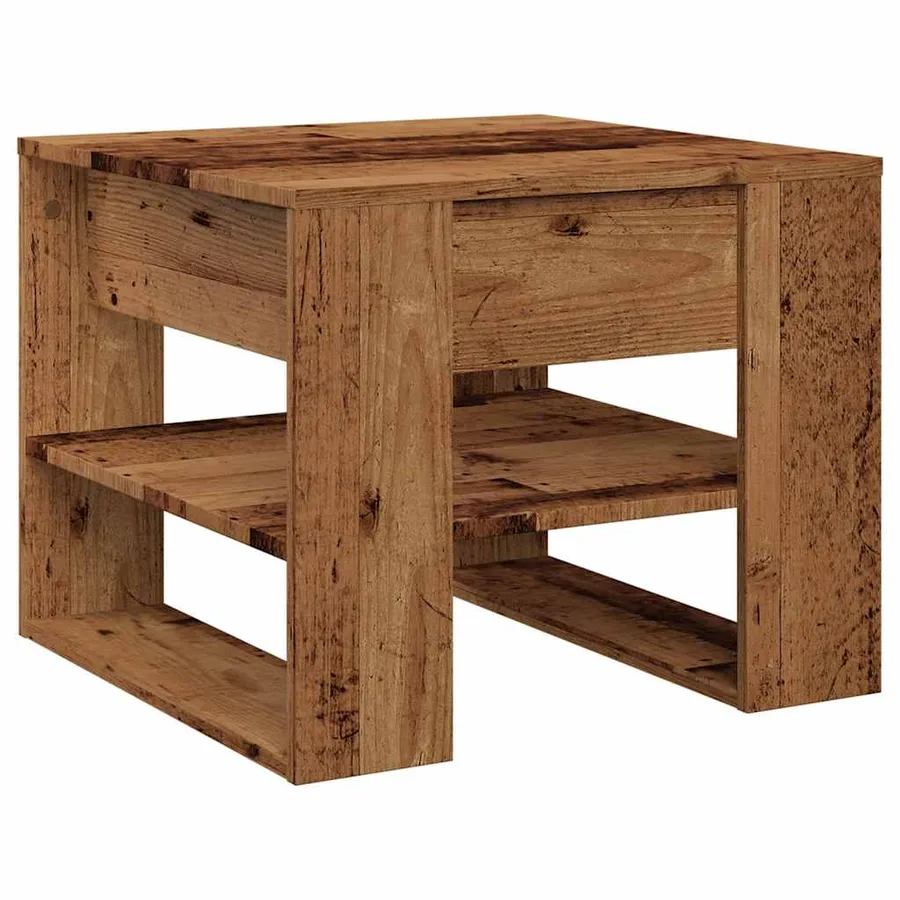 Table basse vieux bois 55,5x55x45 cm bois d'ingénierie - 2