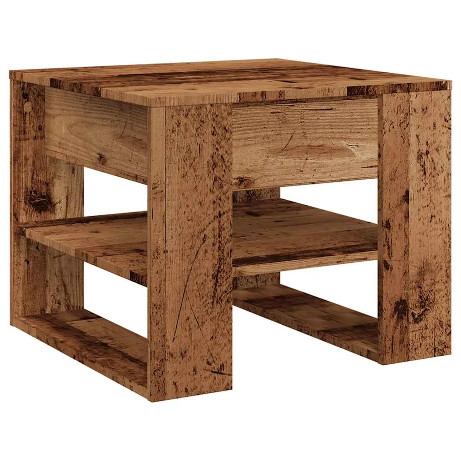 Table basse vieux bois 55,5x55x45 cm bois d'ingénierie - 6