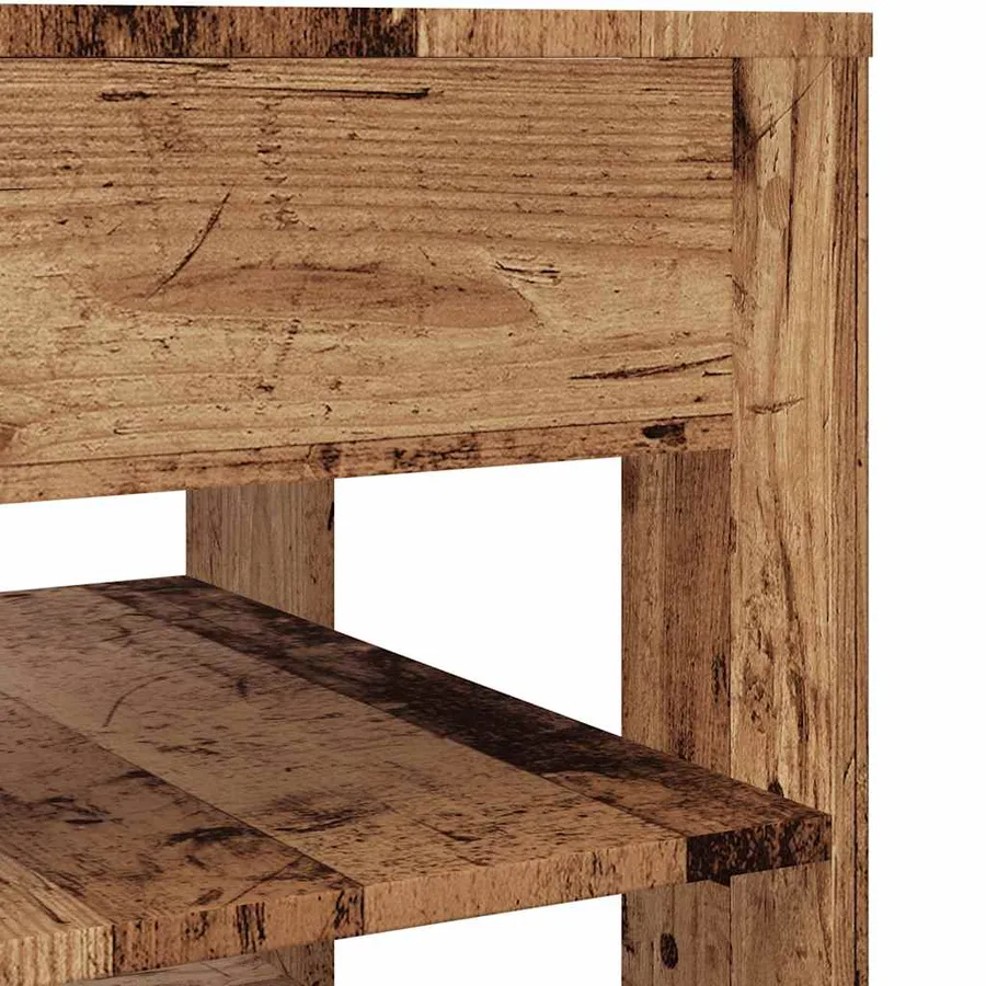 Table basse vieux bois 55,5x55x45 cm bois d'ingénierie - 7