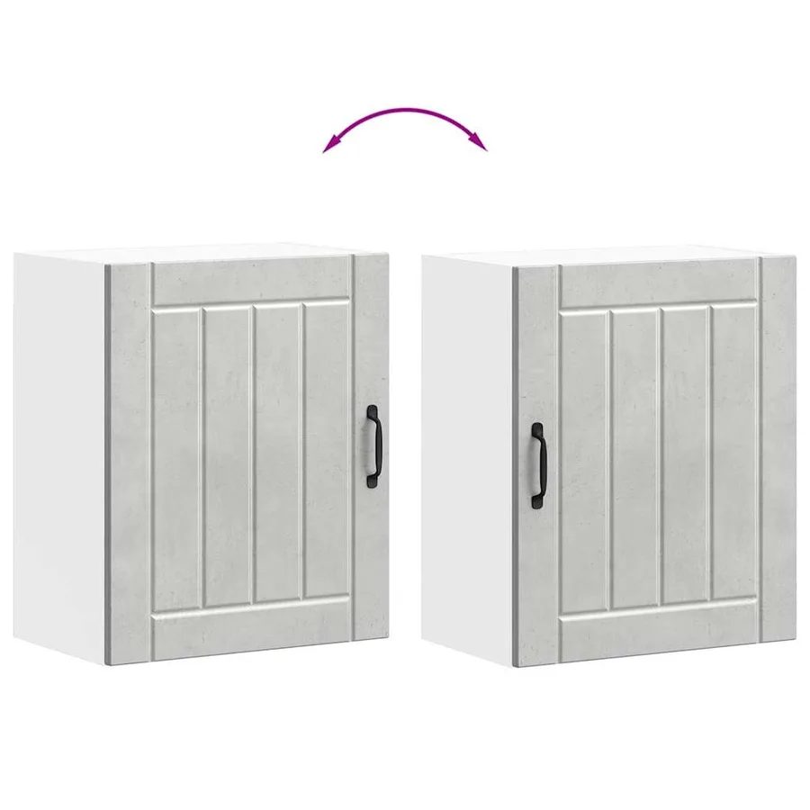 Armoires murales de cuisine 2 pcs Lucca en bois d'ingénierie gris béton - 10