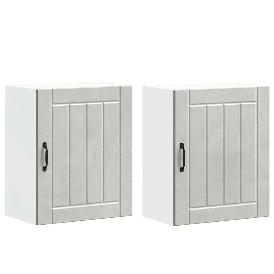 Armoires murales de cuisine 2 pcs Lucca en bois d'ingénierie gris béton - 2