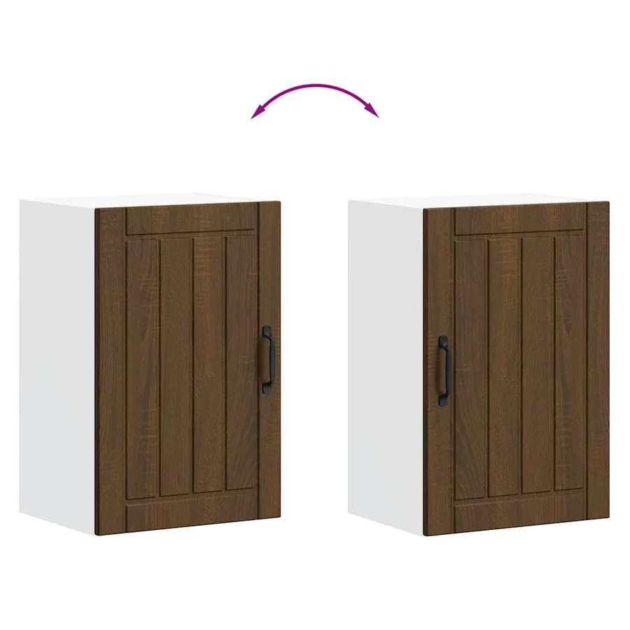 Armoire murale de cuisine Lucca chêne marron bois ingénierie - 9