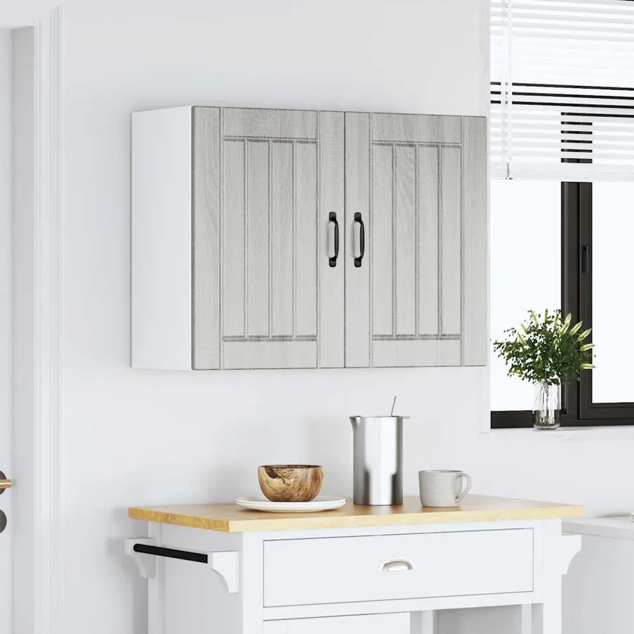 Armoire murale de cuisine Lucca sonoma gris bois ingénierie - 2
