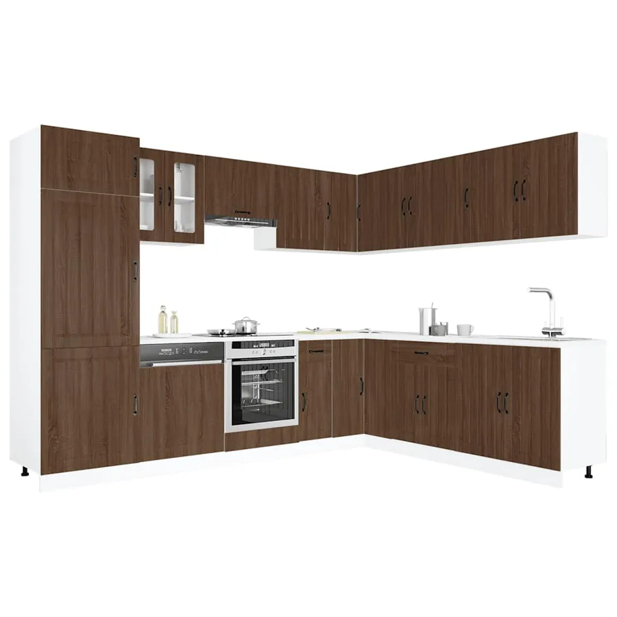 Ensemble d'armoires de cuisine 14 pcs Lucca bois d'ingénierie