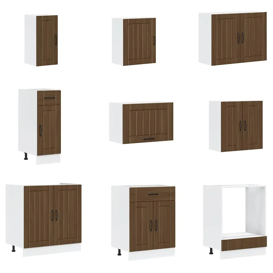 Ensemble d'armoires de cuisine 14 pcs Lucca bois d'ingénierie - 4