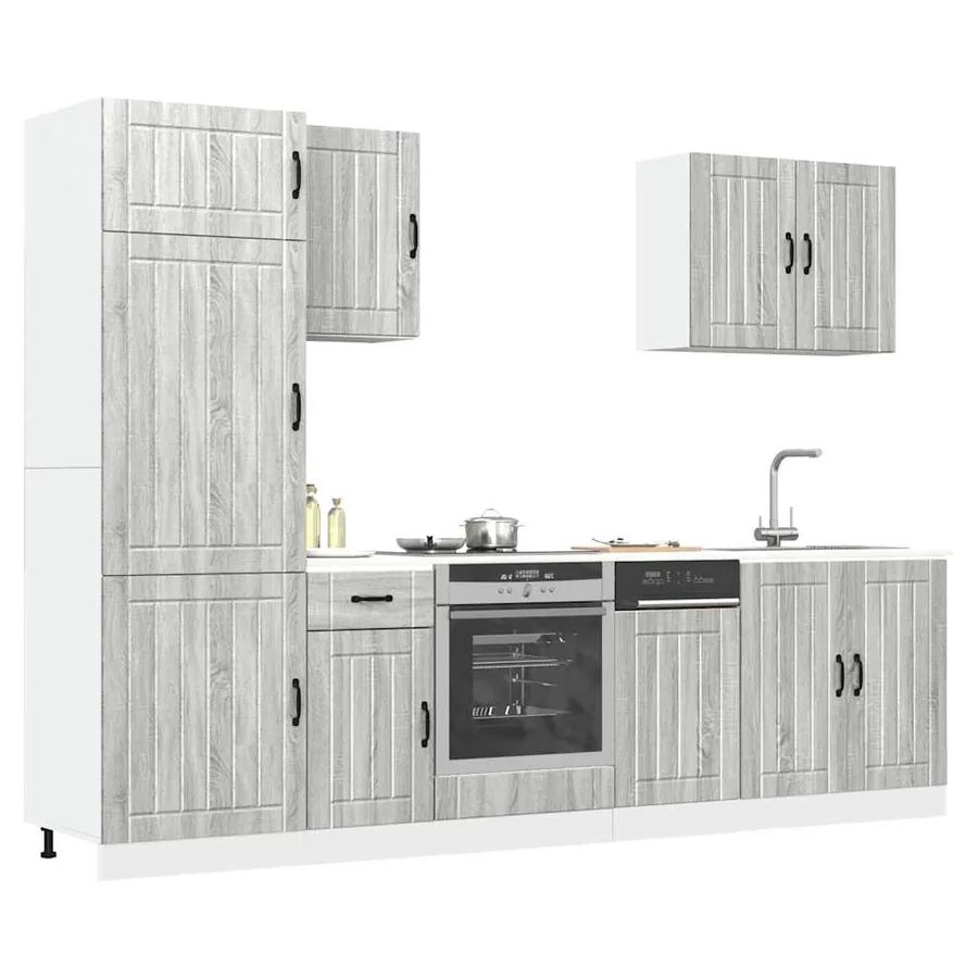 Ensemble d'armoires de cuisine 7 pcs Lucca bois d'ingénierie